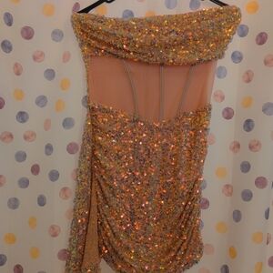 Sequin Strapless Dress